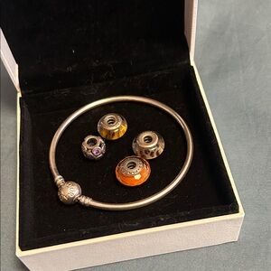 Pandora bracelet with five charms